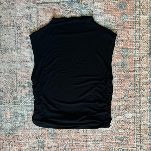 sleeveless ruched side mock neck - Picture 2 of 3